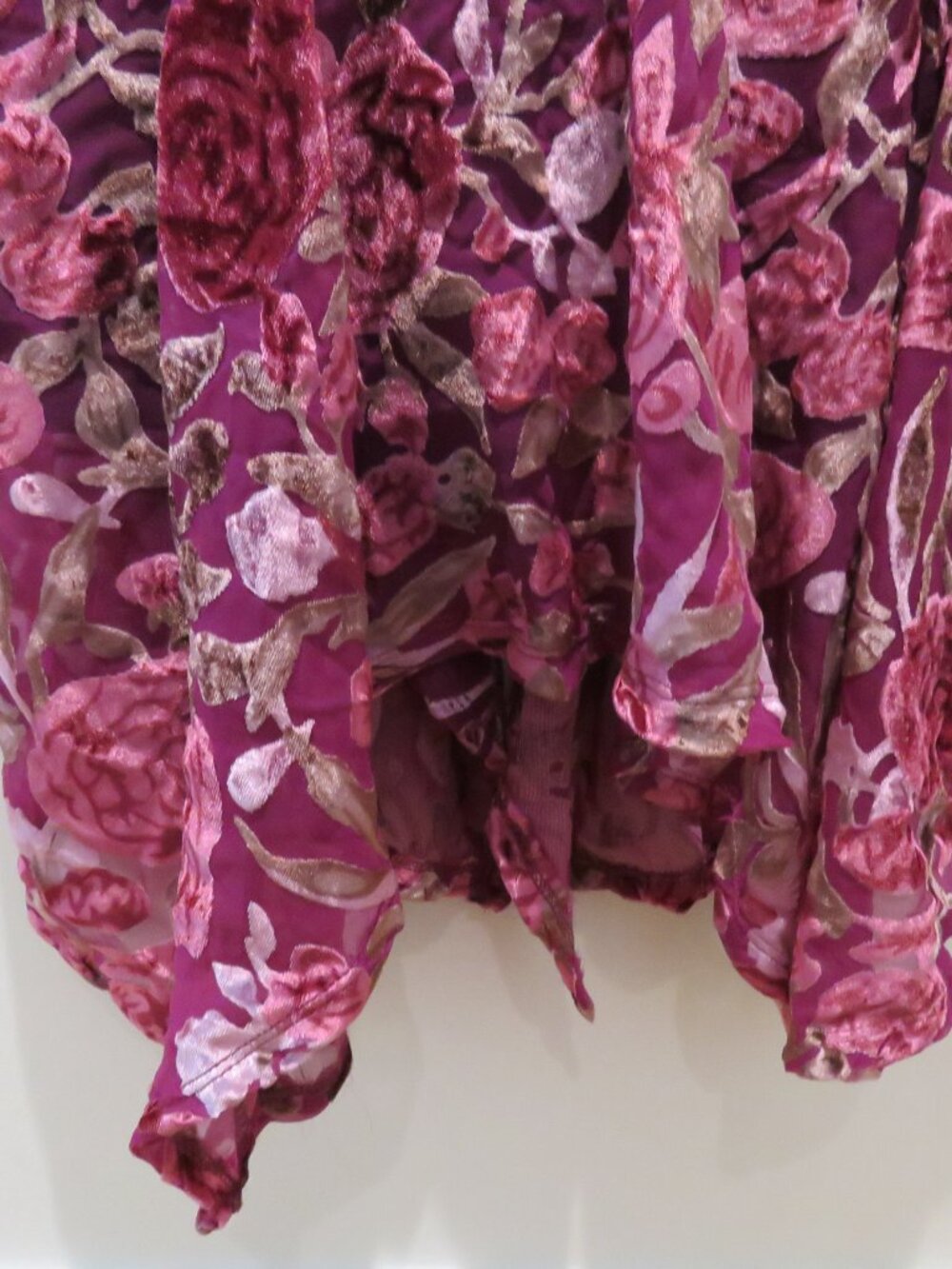 UNIQUE VINTAGE Velvet Burnout Floral Ruched Dress Pink XL Retro Pinup Cocktail - Picture 7 of 15